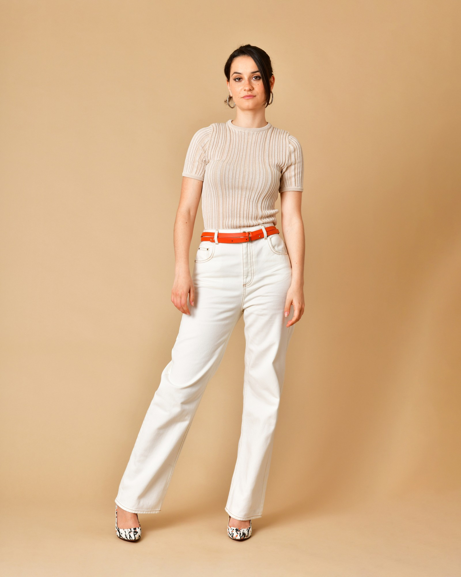 Jean en coton écru Chloé Stora 