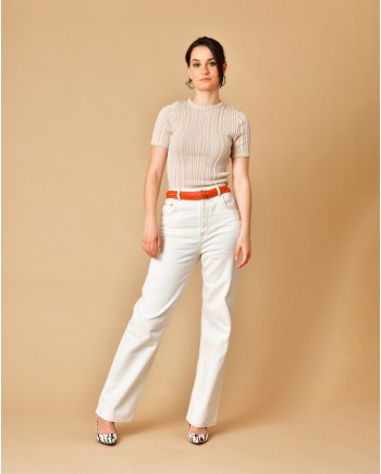 Jean en coton écru Chloé Stora 