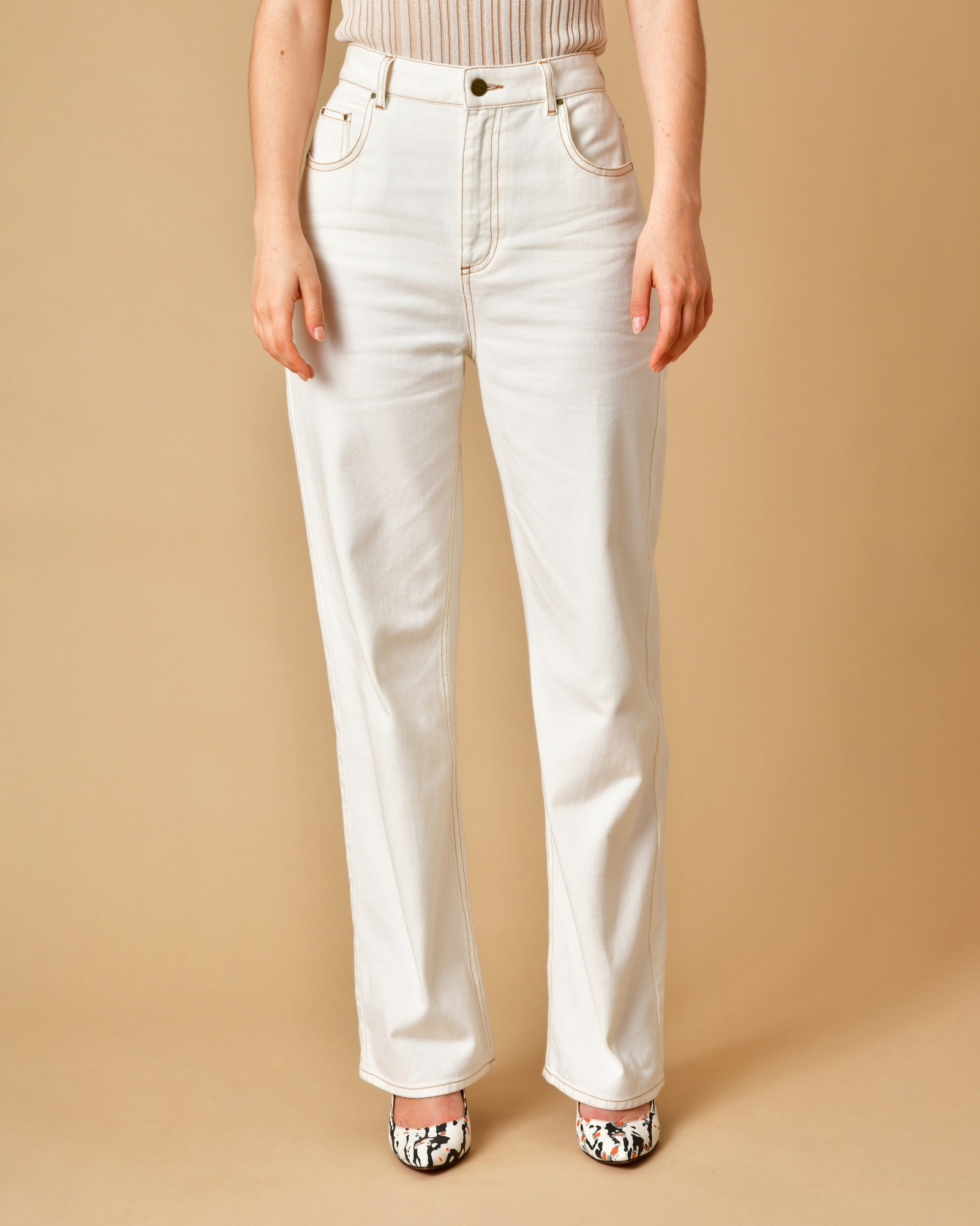 Jean en coton écru Chloé Stora 