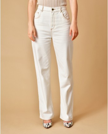Jean en coton écru Chloé Stora 