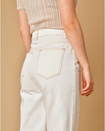 Jean en coton écru Chloé Stora 