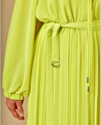 Robe verte plissée Beatrice B 