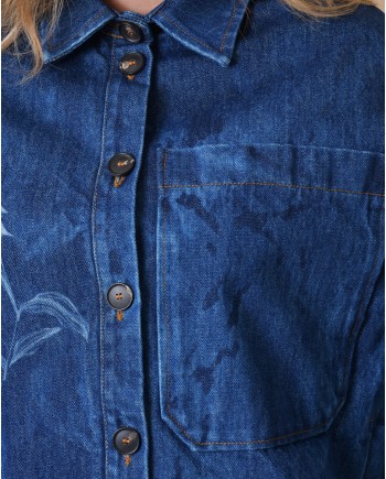 Veste en jean à imprimé fleuri T_Coat 