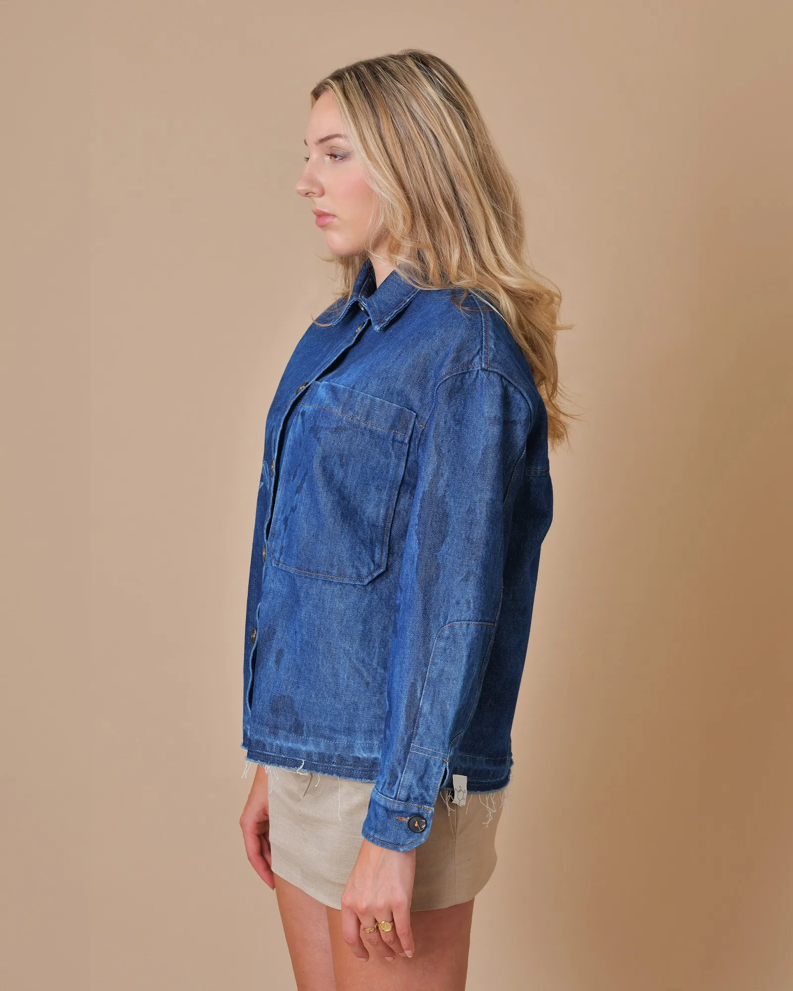 Veste en jean à imprimé fleuri T_Coat 