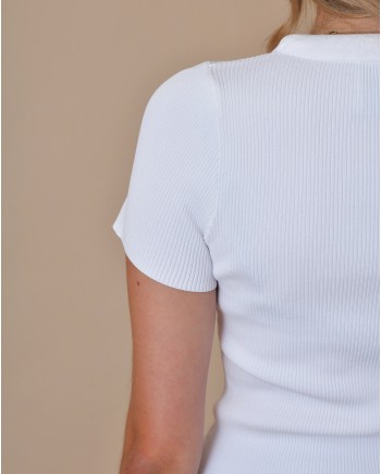 Top côtelé avec collier en chaîne dorée Edward Achour