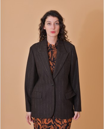 Veste en laine mélangée à rayures Chloé Stora 