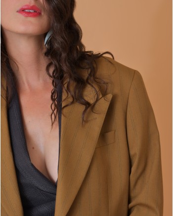 Veste à rayures en laine vierge mélangée Chloé Stora 