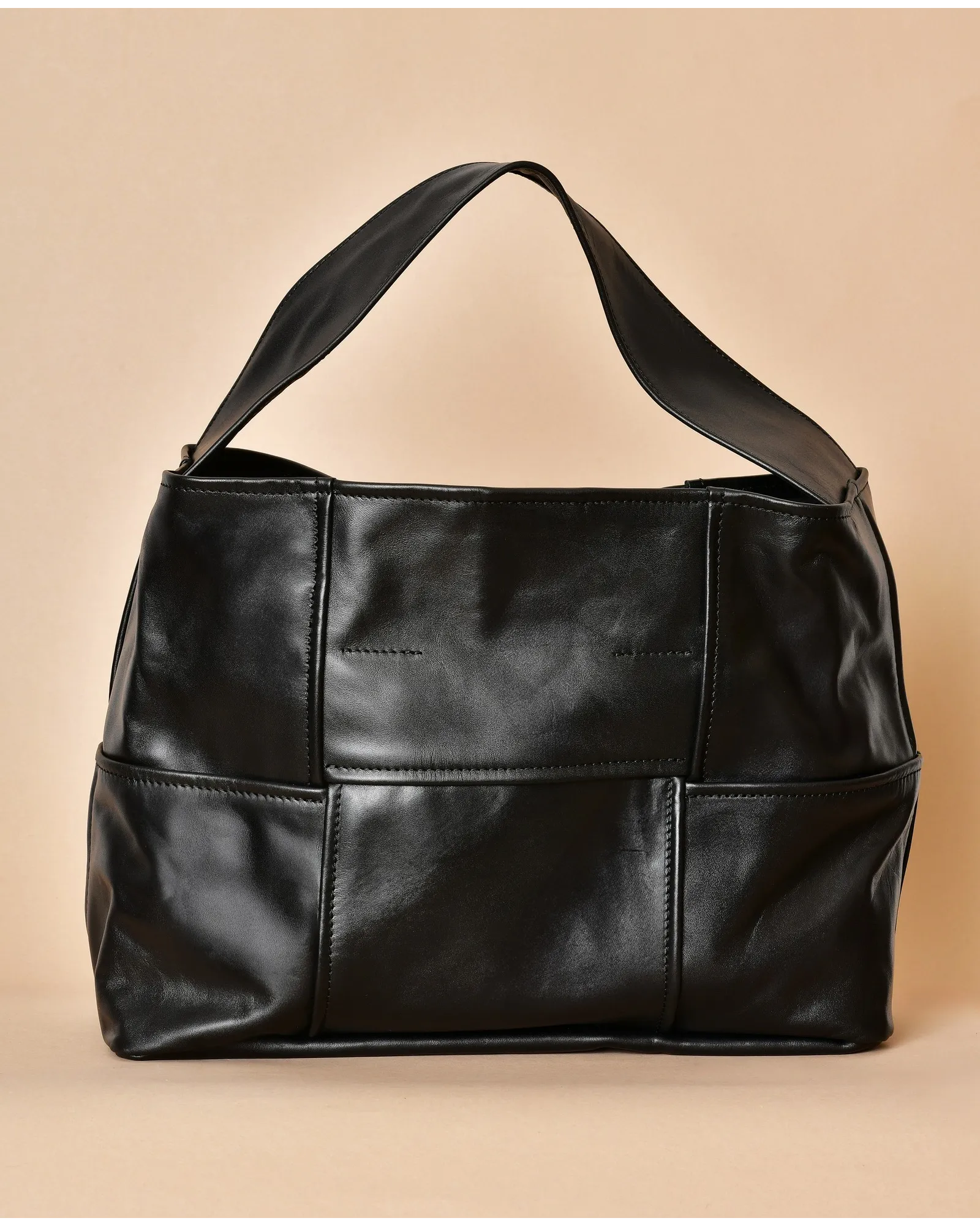 Sac porté épaule à découpes surpiquées Falorni