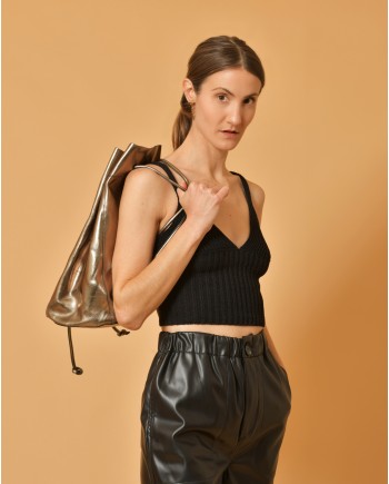 Sac à dos en cuir métallisé Isabel Benenato