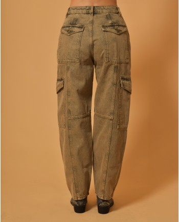 Jean cargo en coton beige Chloé Stora 