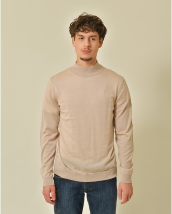 Pull en laine mérinos beige Daniele Fiesoli 