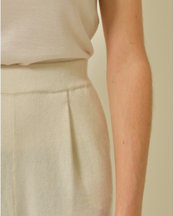 Pantalon en cachemire beige Fabiana Filippi