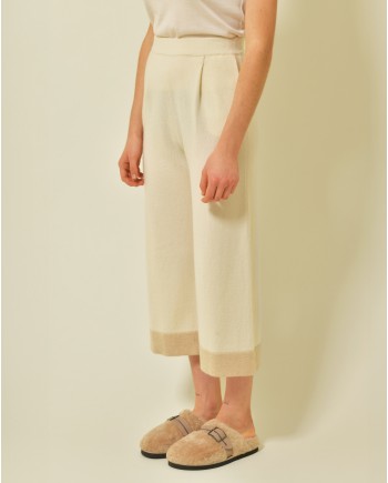 Pantalon en cachemire beige Fabiana Filippi