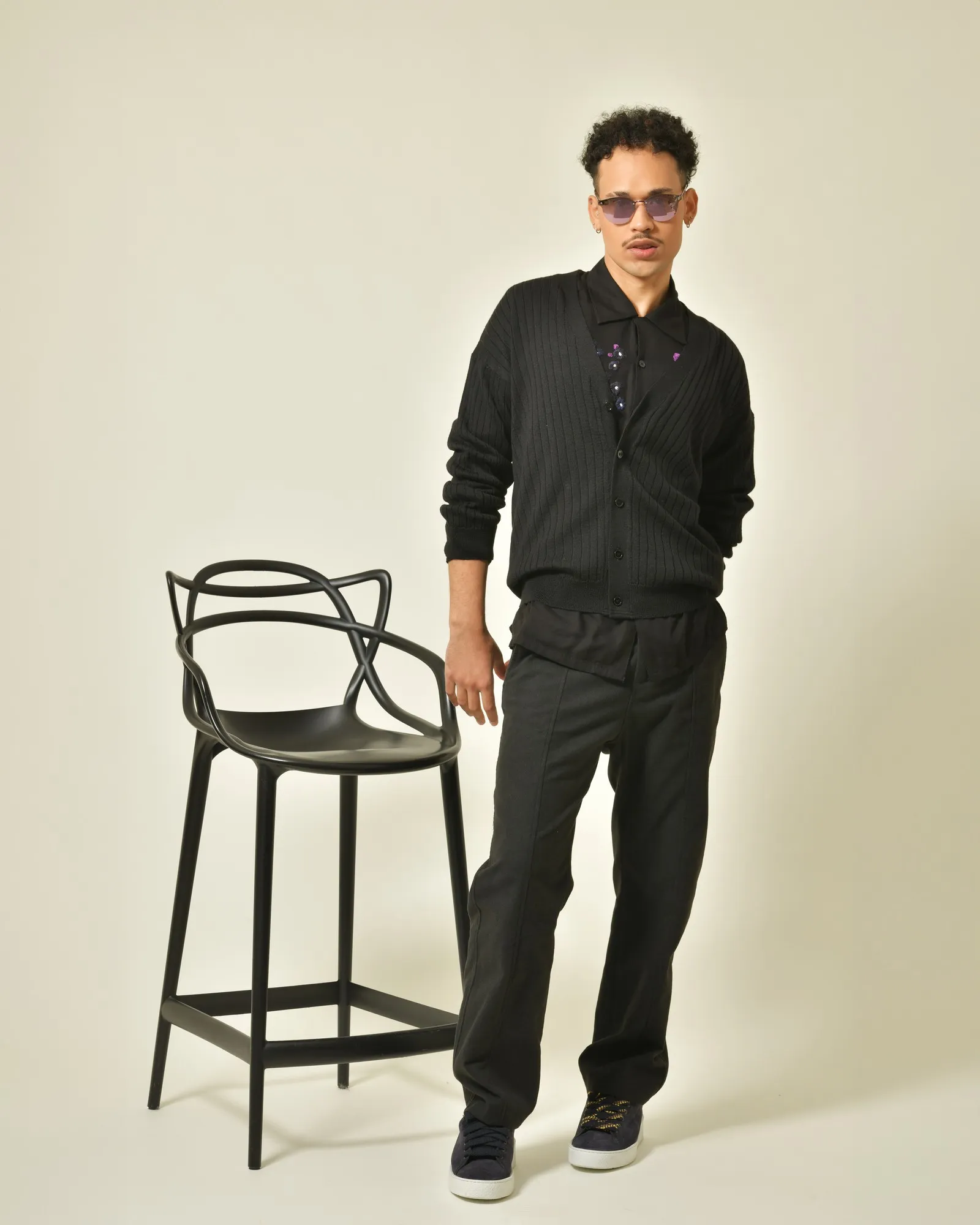 Lunettes de soleil rondes violets à effet miroir Carven