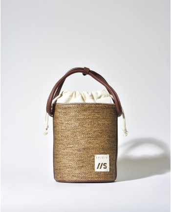Sac seau en raphia marron Sfizio 