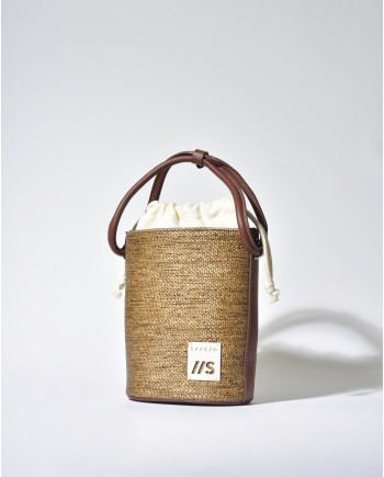 Sac seau en raphia marron Sfizio 