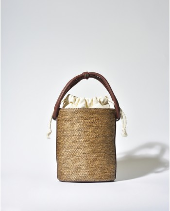 Sac seau en raphia marron Sfizio 
