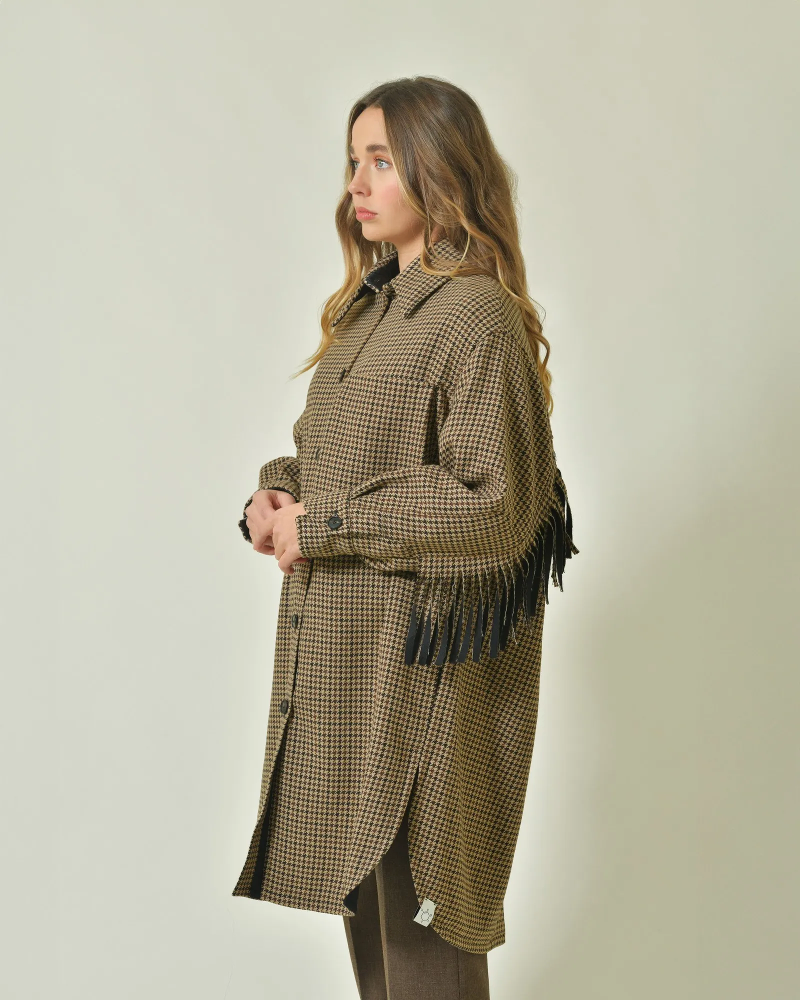 Manteau à motif pied de poule T_Coat 