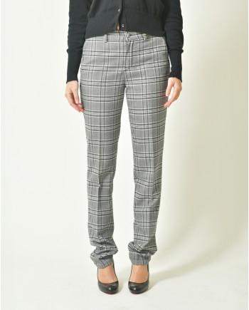 Pantalon droit à imprimé carreaux Lords & Fools 