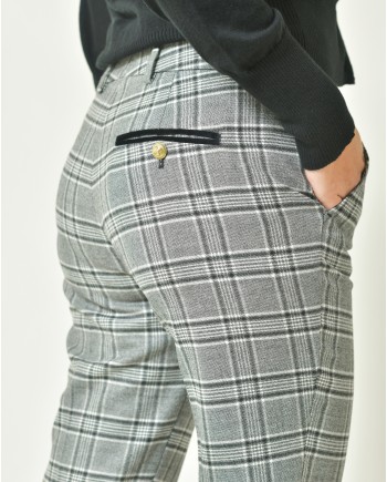 Pantalon droit à imprimé carreaux Lords & Fools 