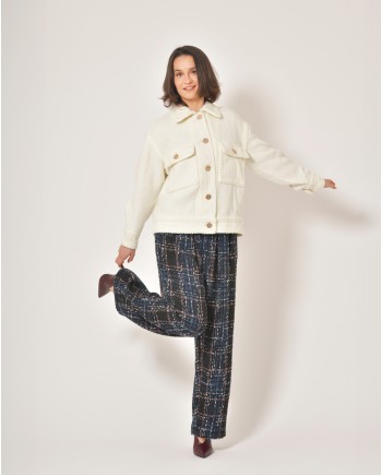 Pantalon en tweed à plis Edward Achour 