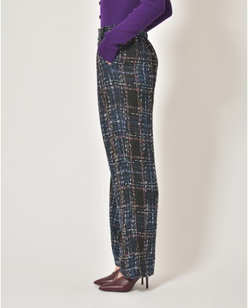 Pantalon en tweed à plis Edward Achour 