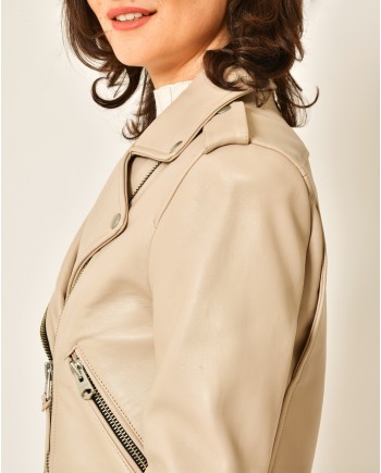 Veste en cuir rose Mackage 