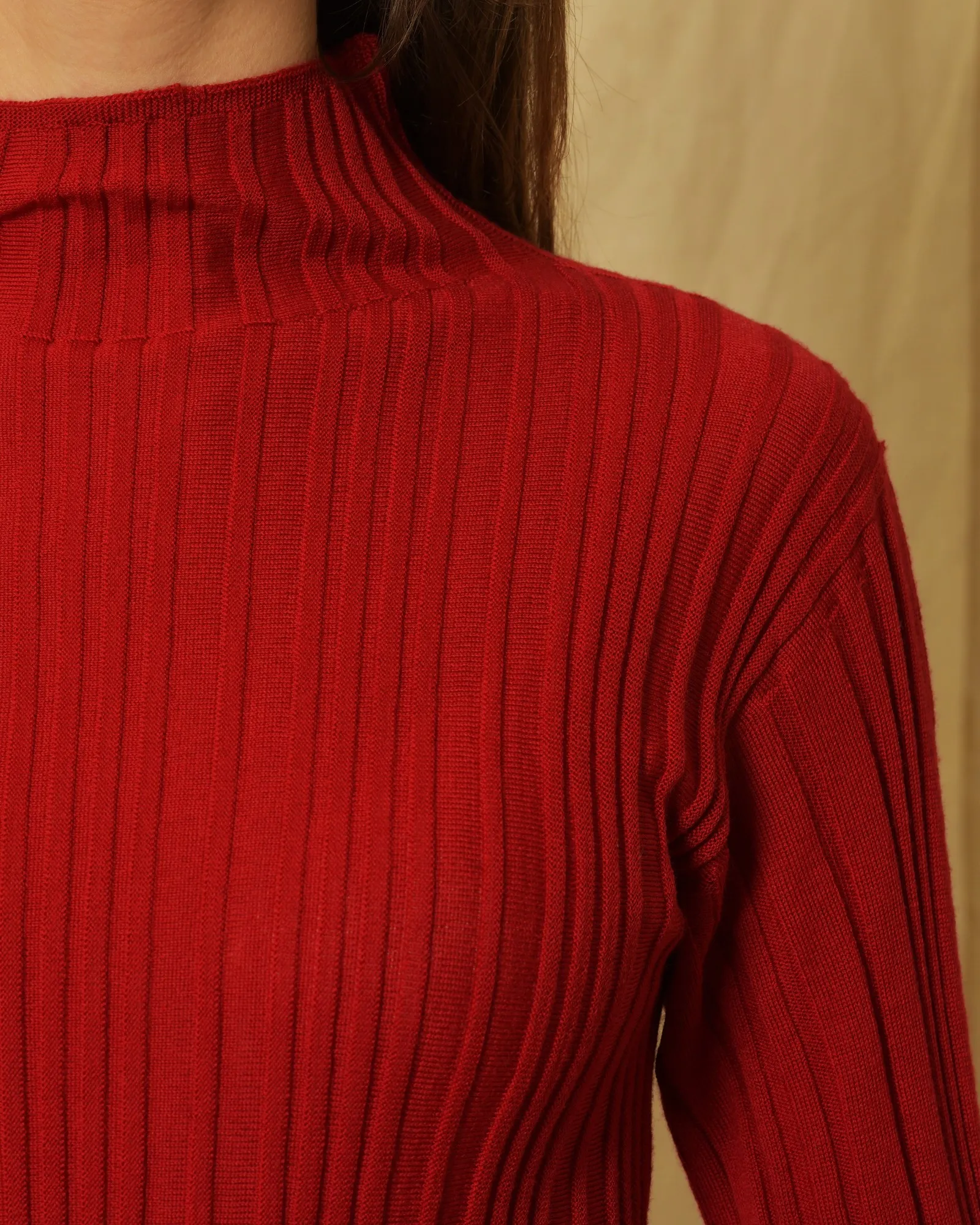 Pull en laine vierge rouge Malloni