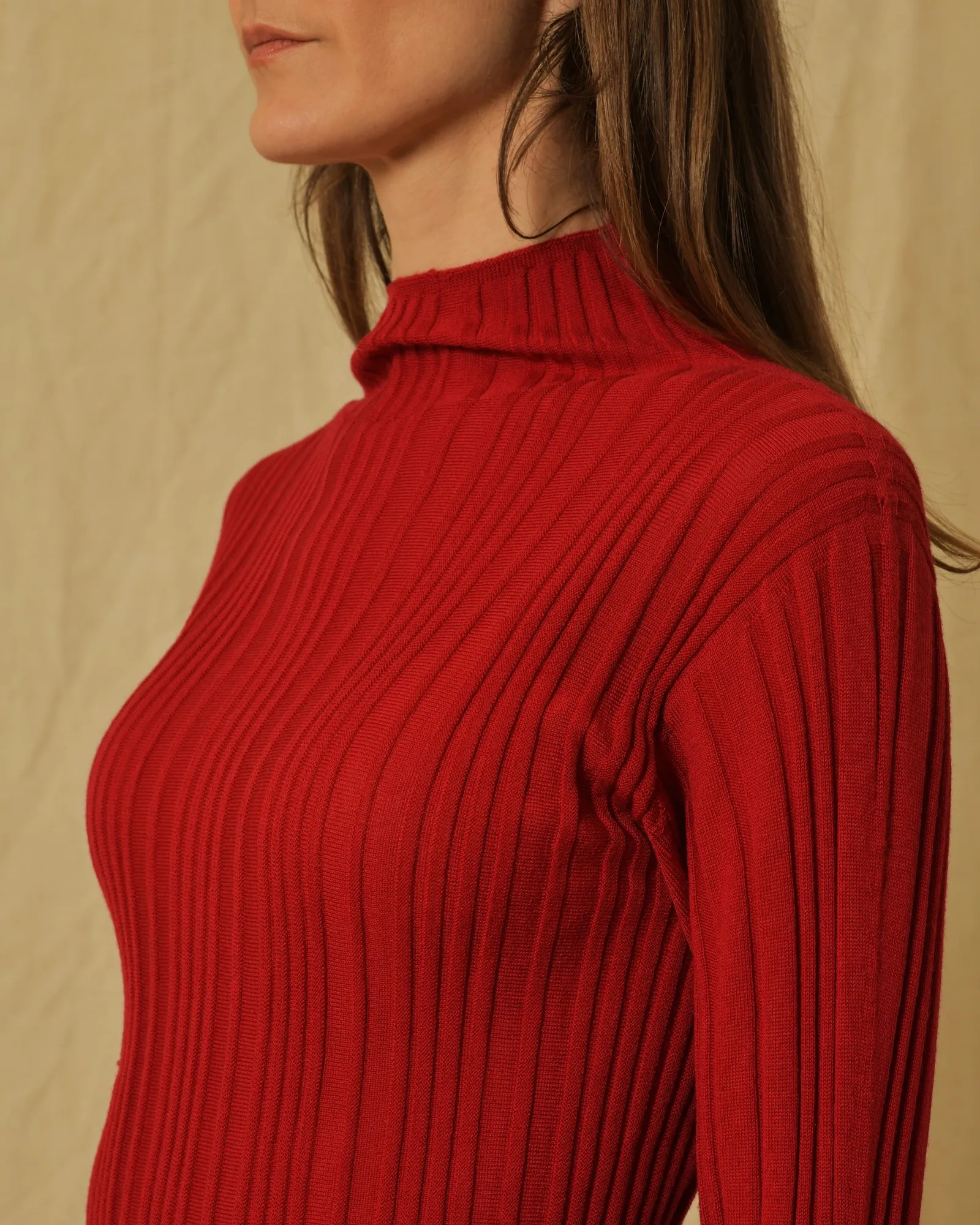 Pull en laine vierge rouge Malloni