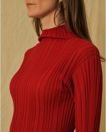 Pull en laine vierge rouge Malloni