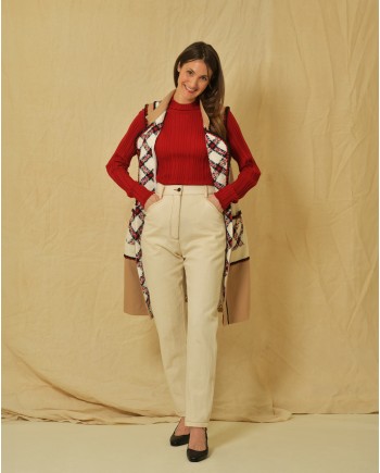 Pull en laine vierge rouge Malloni