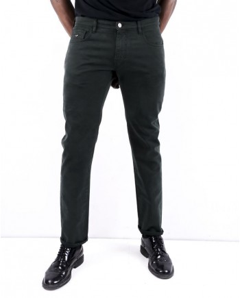 Pantalon slim en coton kaki Pal Zileri 