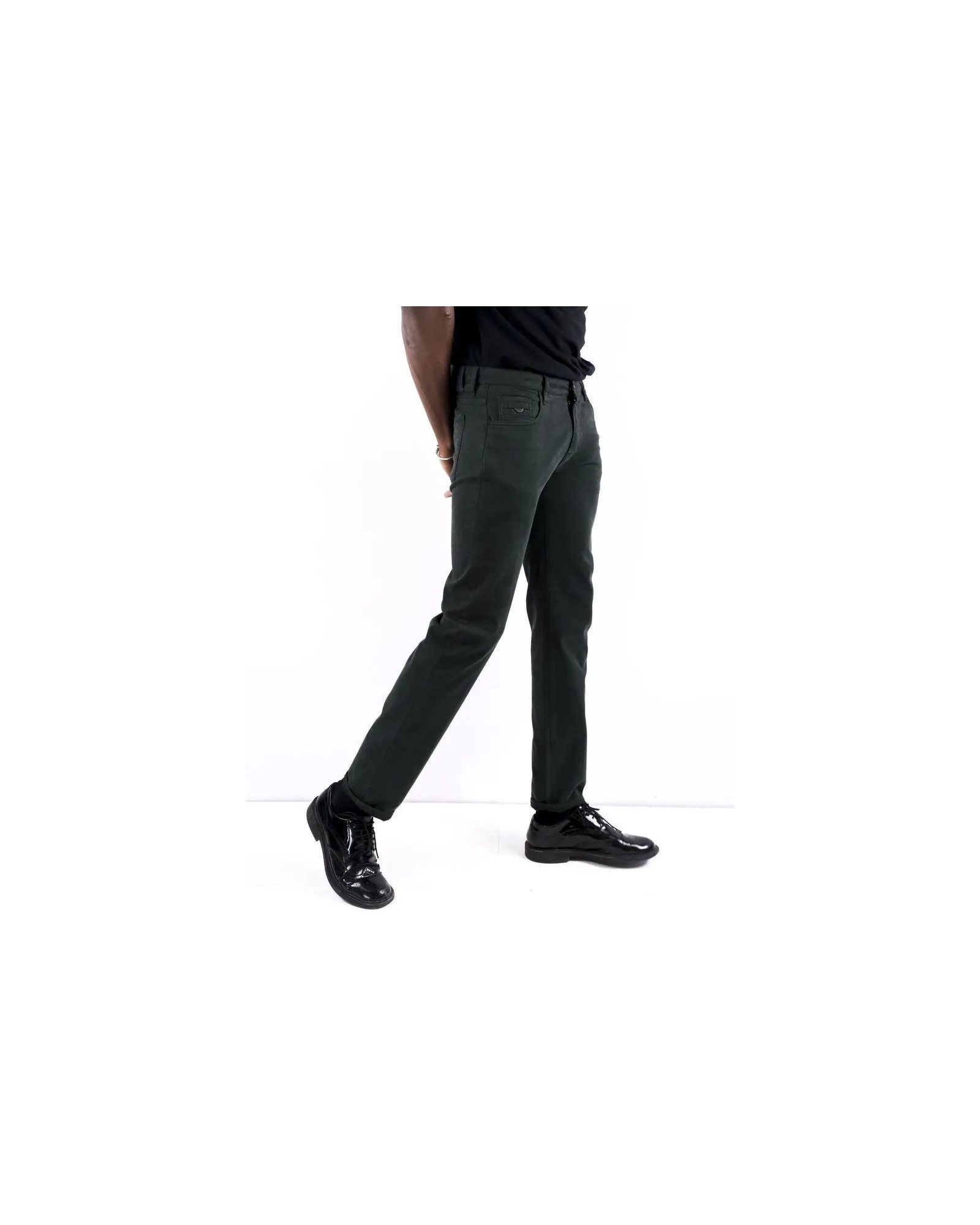 Pantalon slim en coton kaki Pal Zileri 