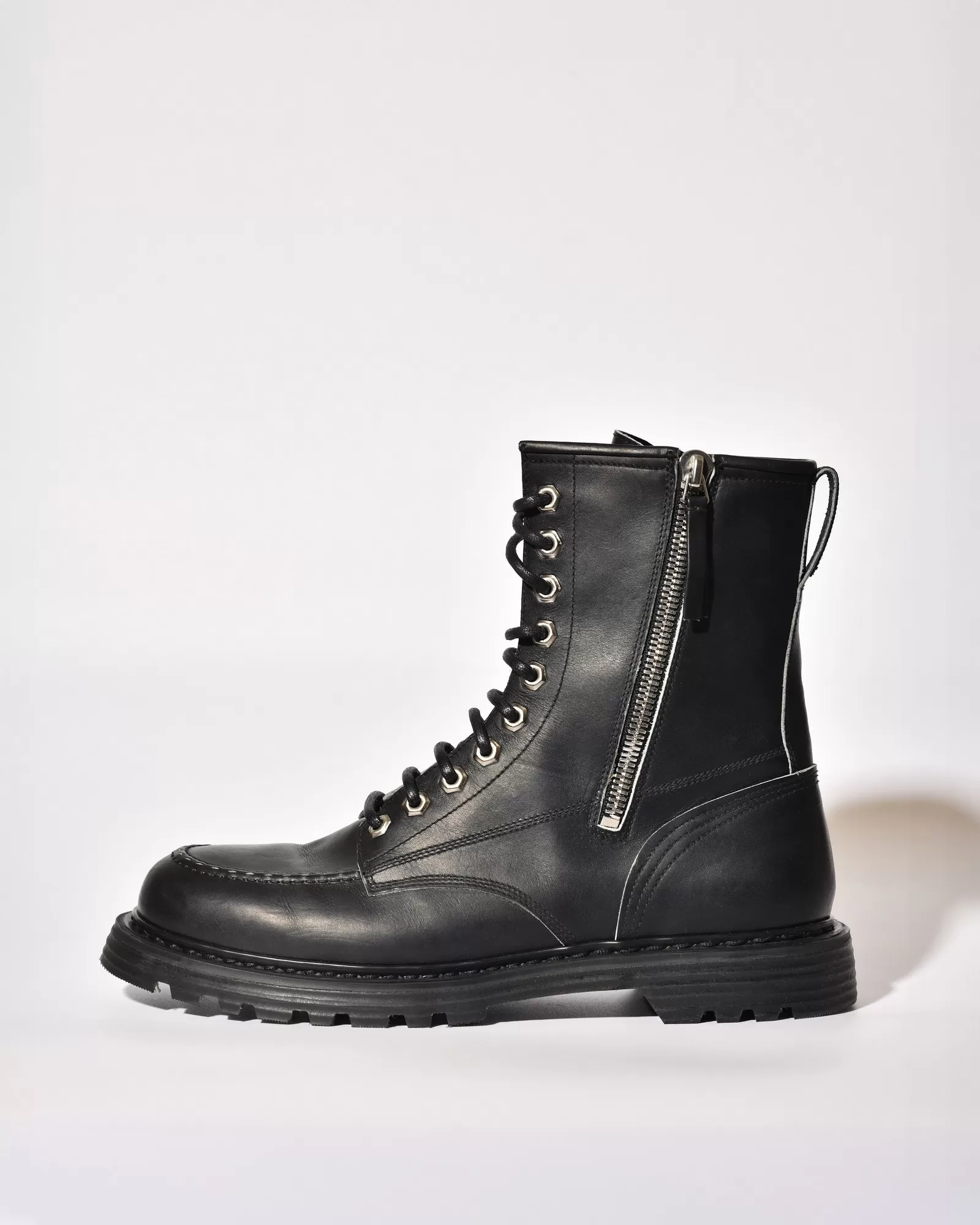 Bottines en cuir noir Premiata 