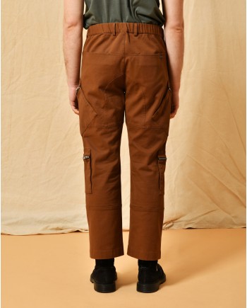 Pantalon cargo en coton camel Daniele Alessandrini 