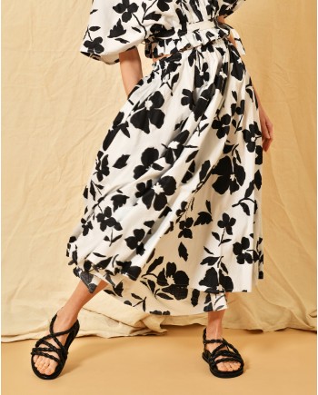 Jupe en coton à imprimé floral Ter et Bantine