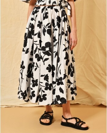 Jupe en coton à imprimé floral Ter et Bantine