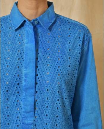 Chemisier en coton perforé Ploumanac’h 