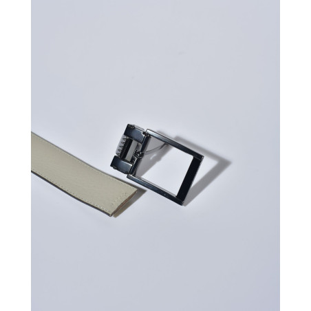 Ceinture en cuir lisse verni marron réglable Falorni