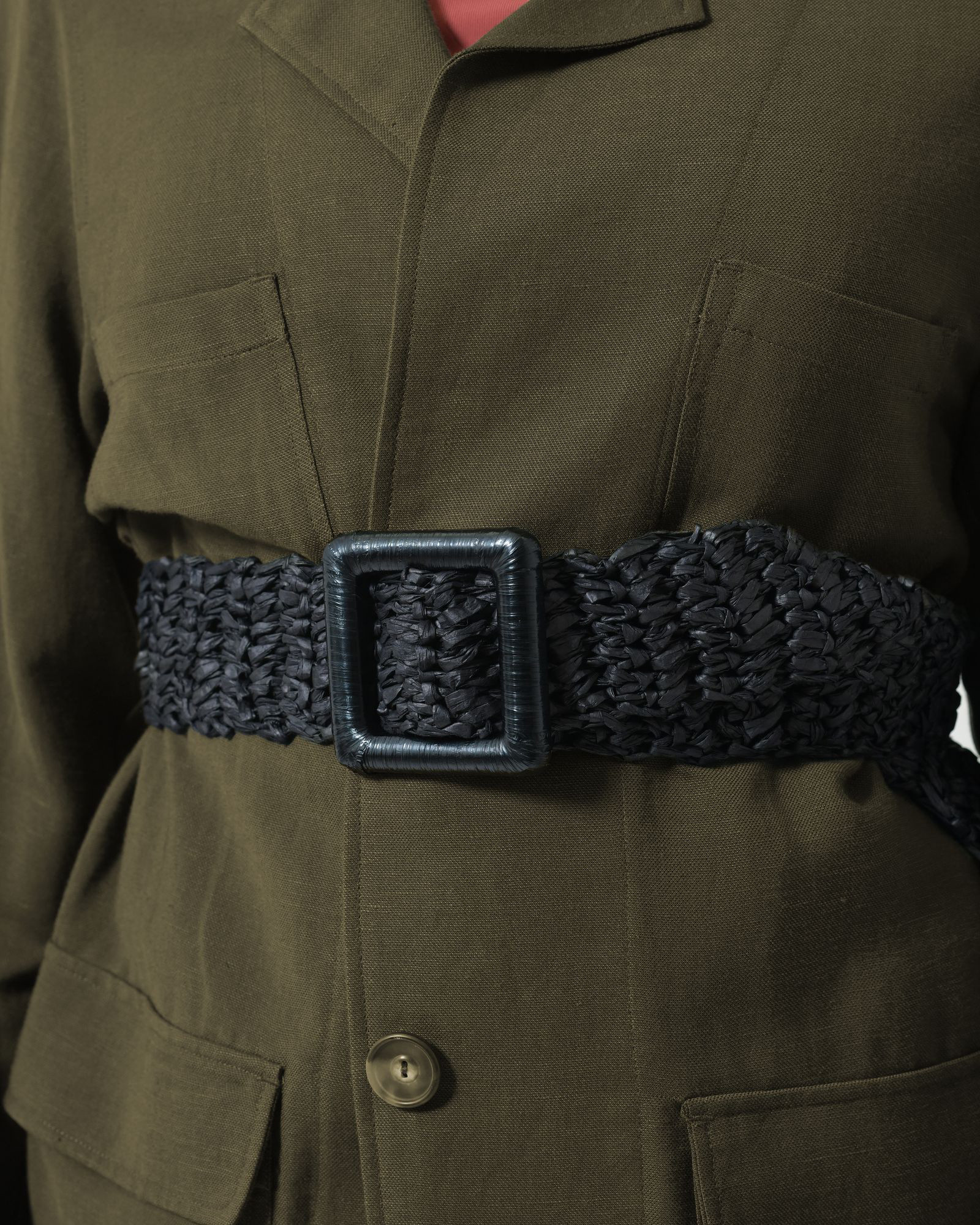 Ceinture en raphia noir Liviana Conti