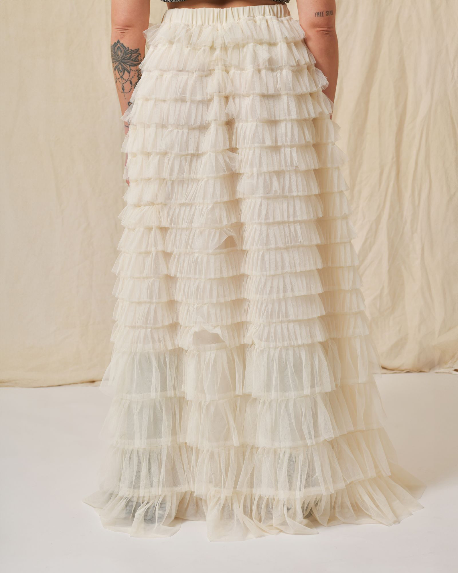 Jupe en résille à volants Edward Achour