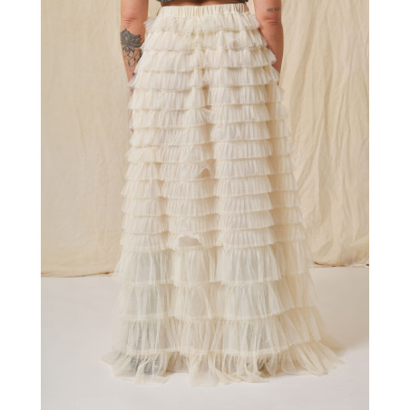 Jupe en résille à volants Edward Achour