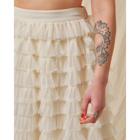 Jupe en résille à volants Edward Achour