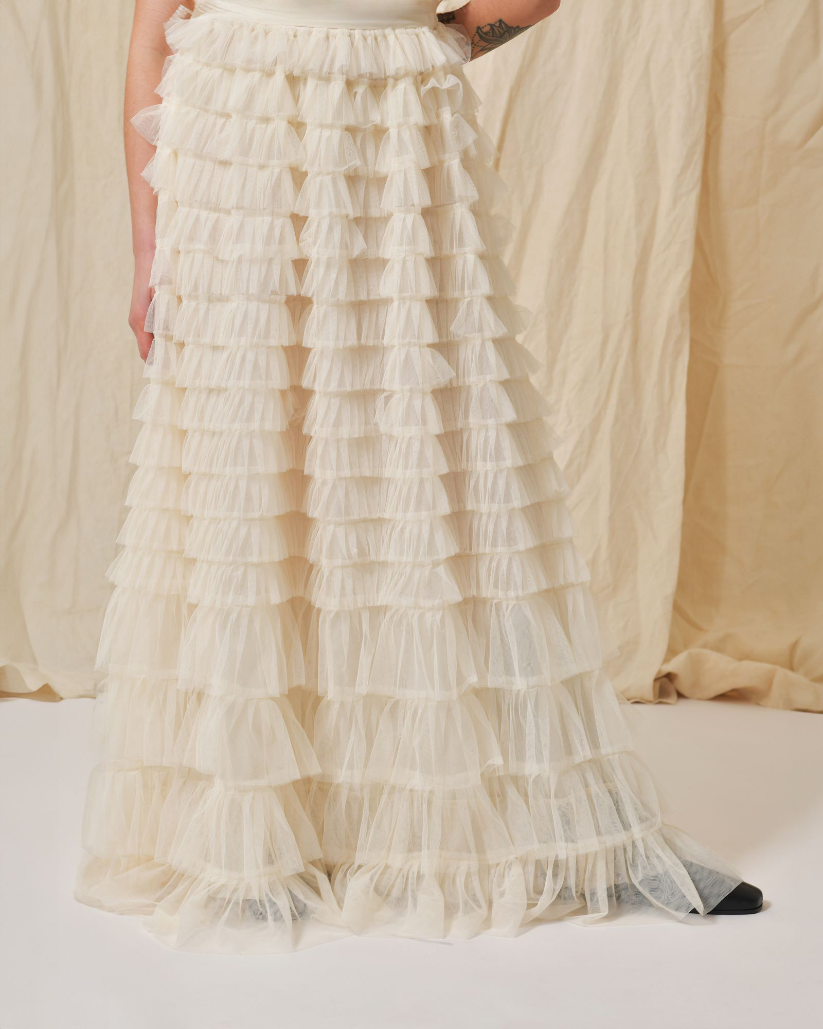 Jupe en résille à volants Edward Achour