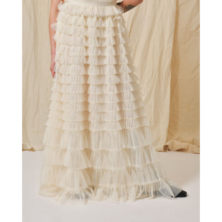 Jupe en résille à volants Edward Achour