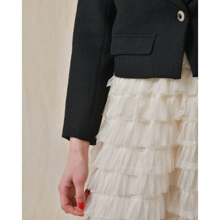 Veste à col châle à bouton strass Edward Achour