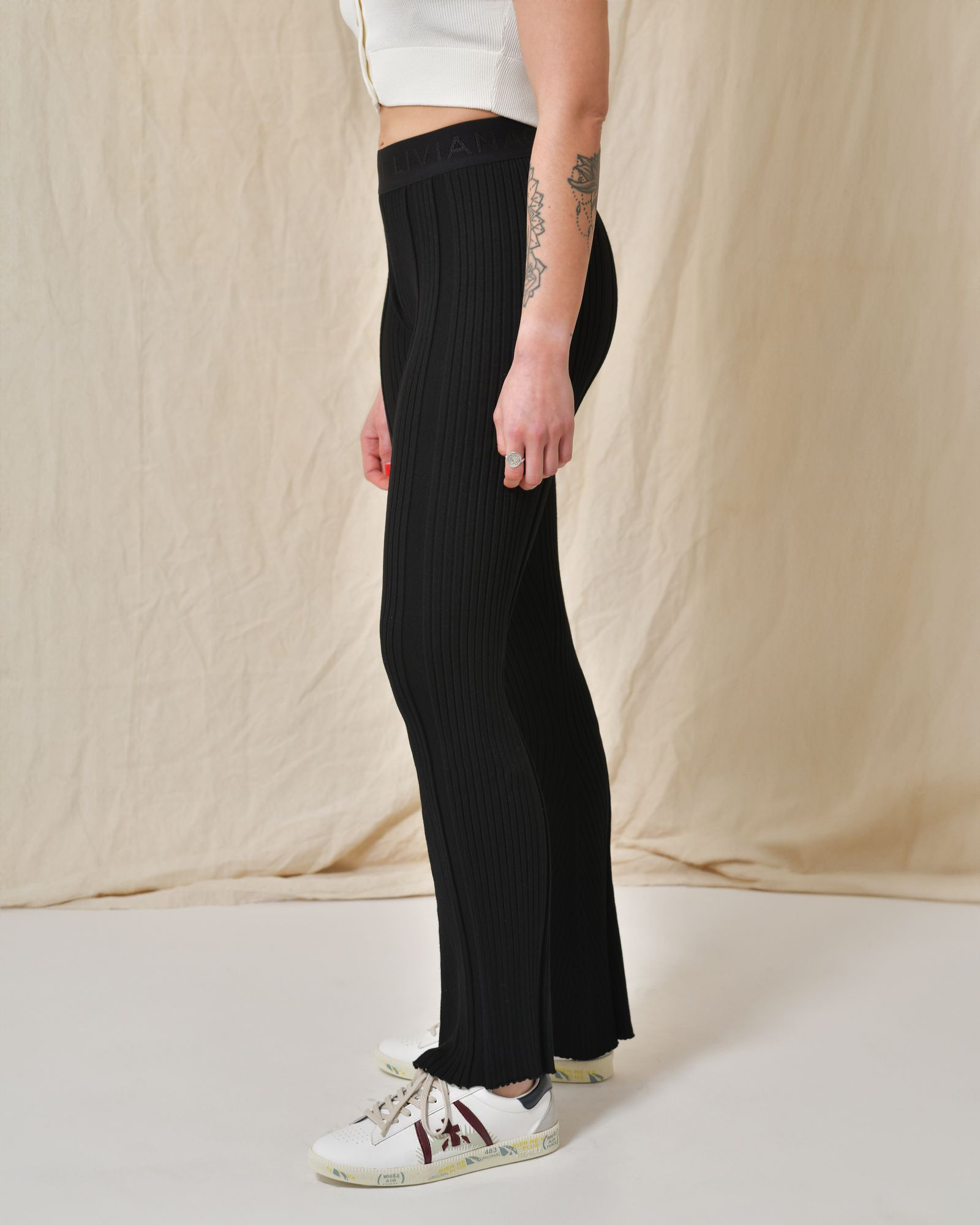 Pantalon en viscose côtelé Liviana Conti