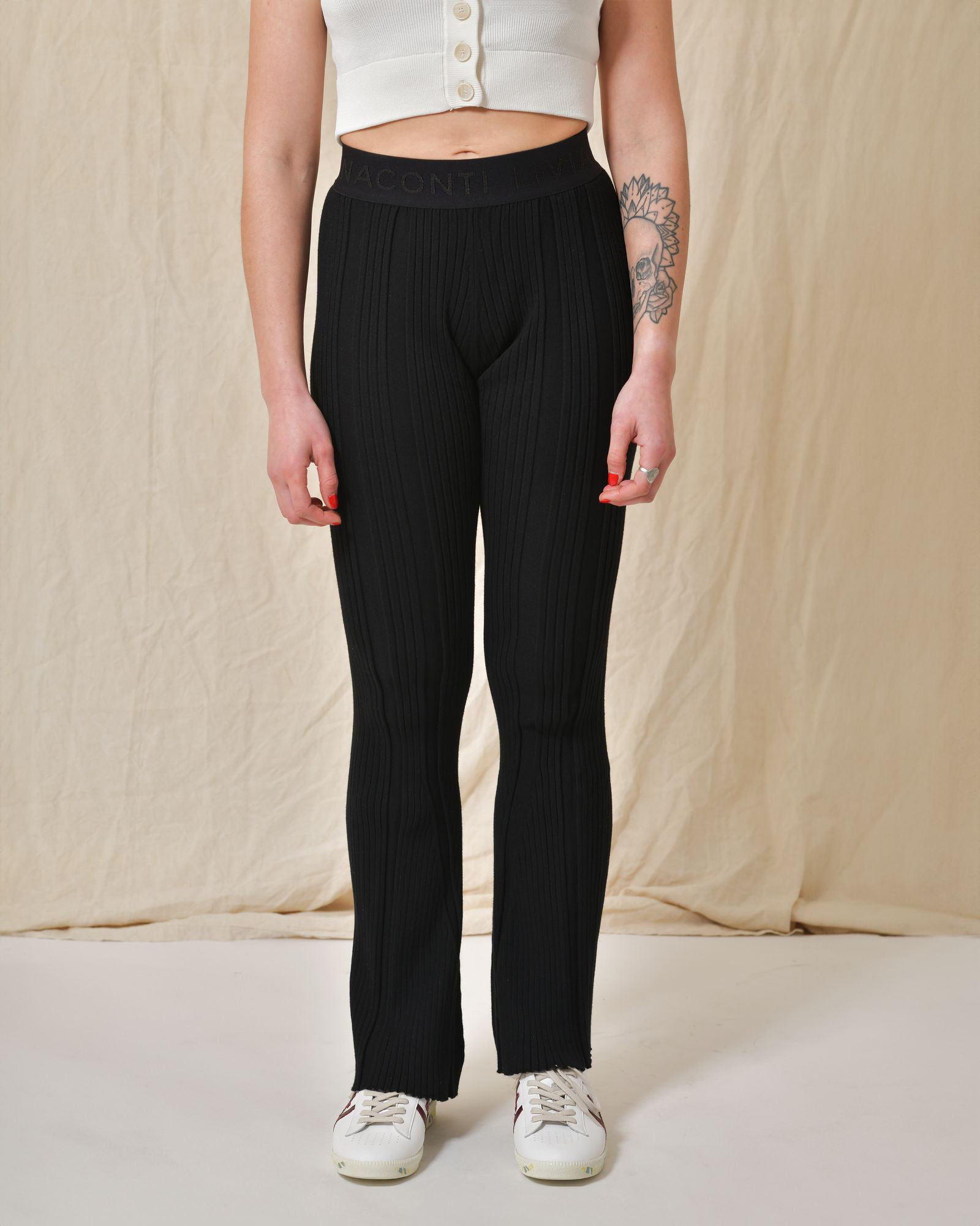 Pantalon en viscose côtelé Liviana Conti