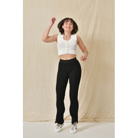 Pantalon en viscose côtelé Liviana Conti