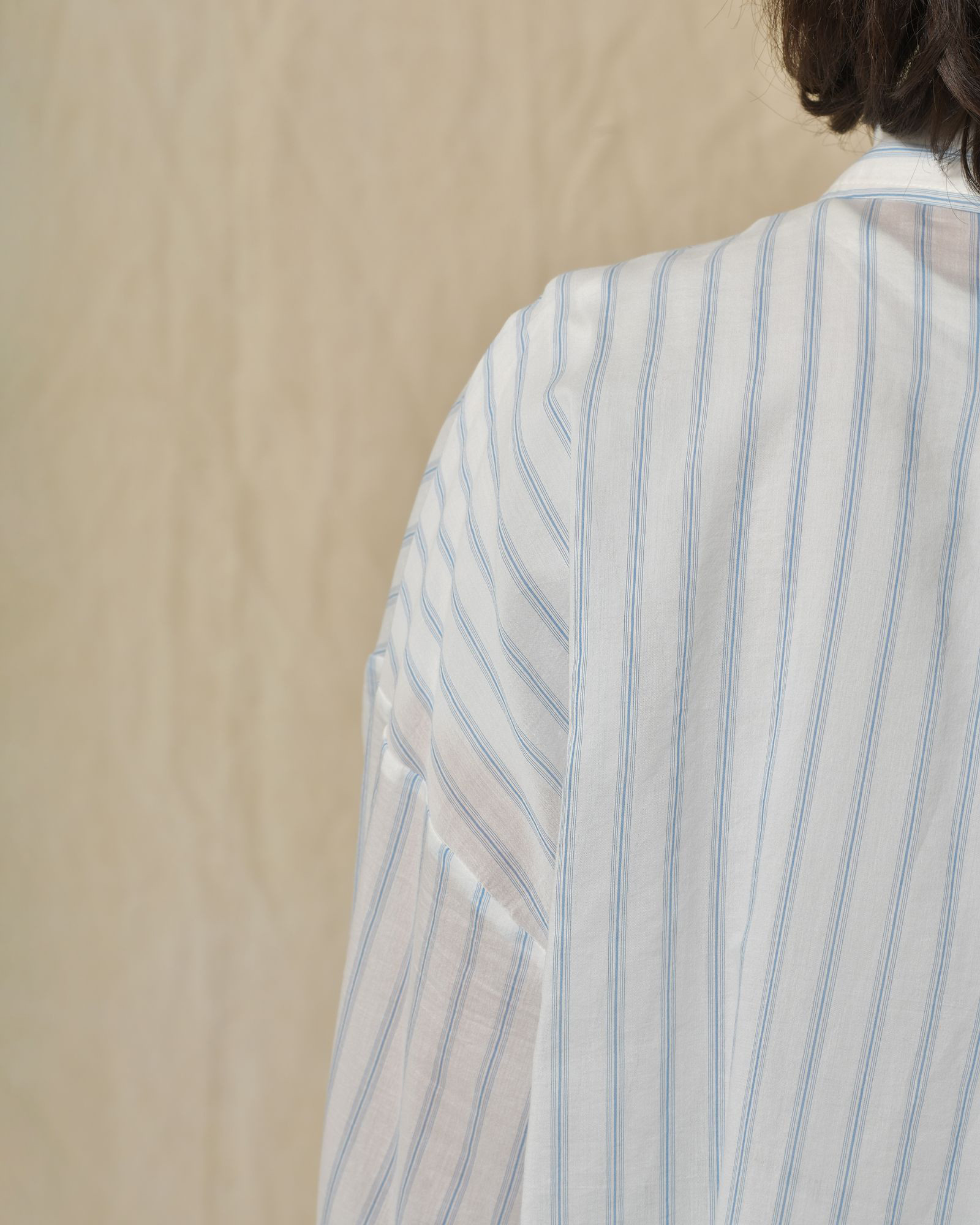 Chemise en coton et soie à rayures Hache